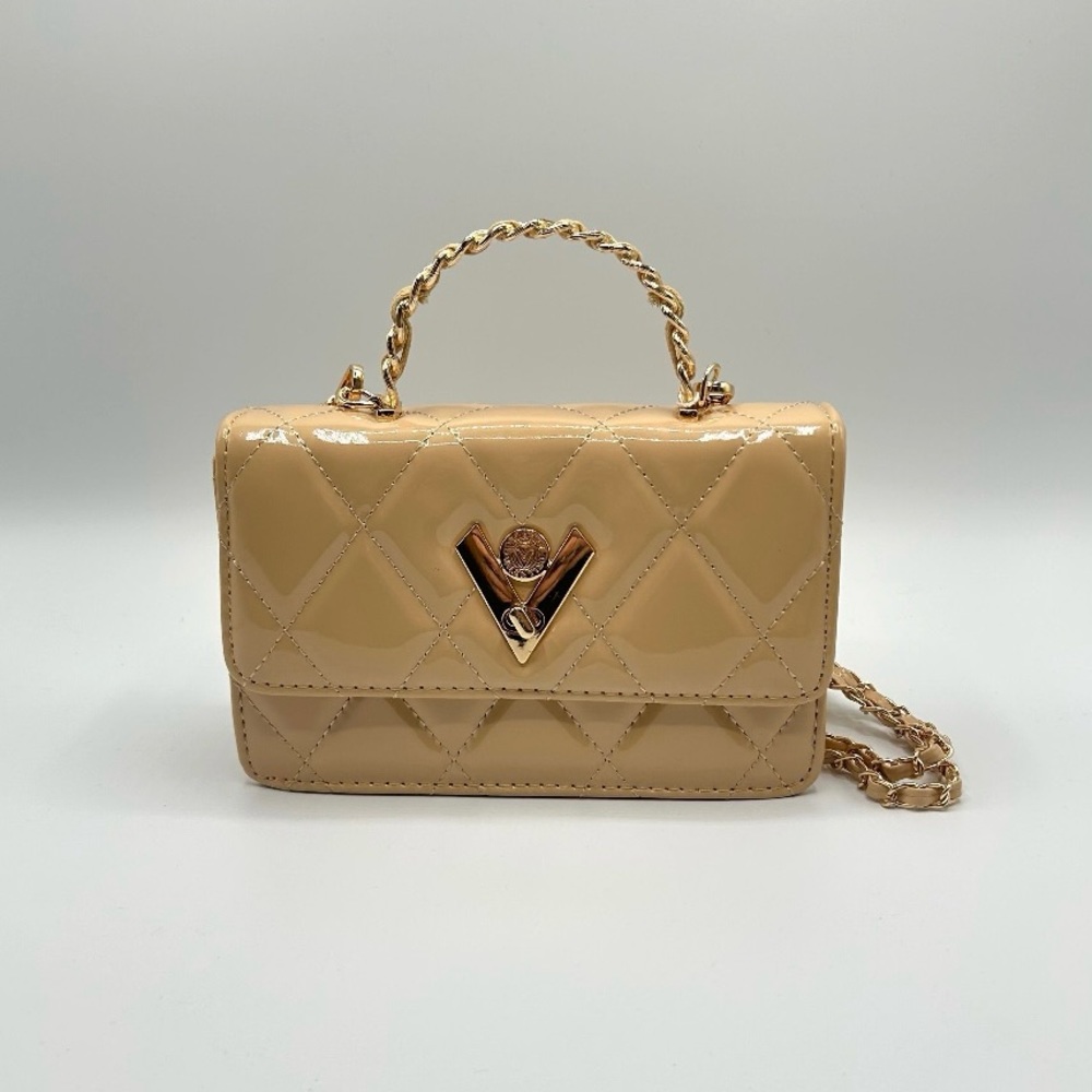 Valentino Orlandi Black Crossbody Bag with Thin Strap in Nude NWT